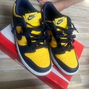 Nike Yellow and Black Dunk Low Sneakers